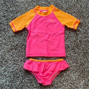 Neon Swim Set in Pink and Orange